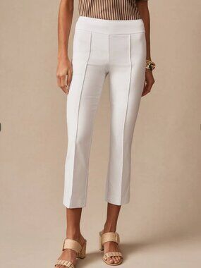 🌟 J. MCLAUGHLIN 🌟 IVY PULL ON STRAIGHT LEG PINTUCK STRETCH PANT WHITE 4